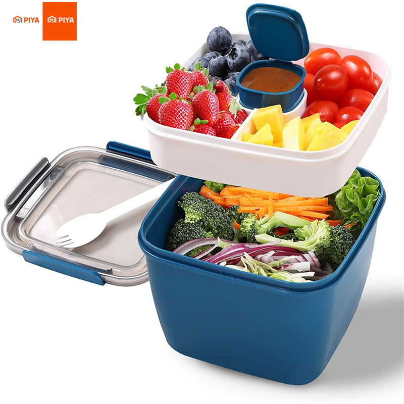 Food Storage Box Large - Portable Salad Lunch Container Salad Bowl