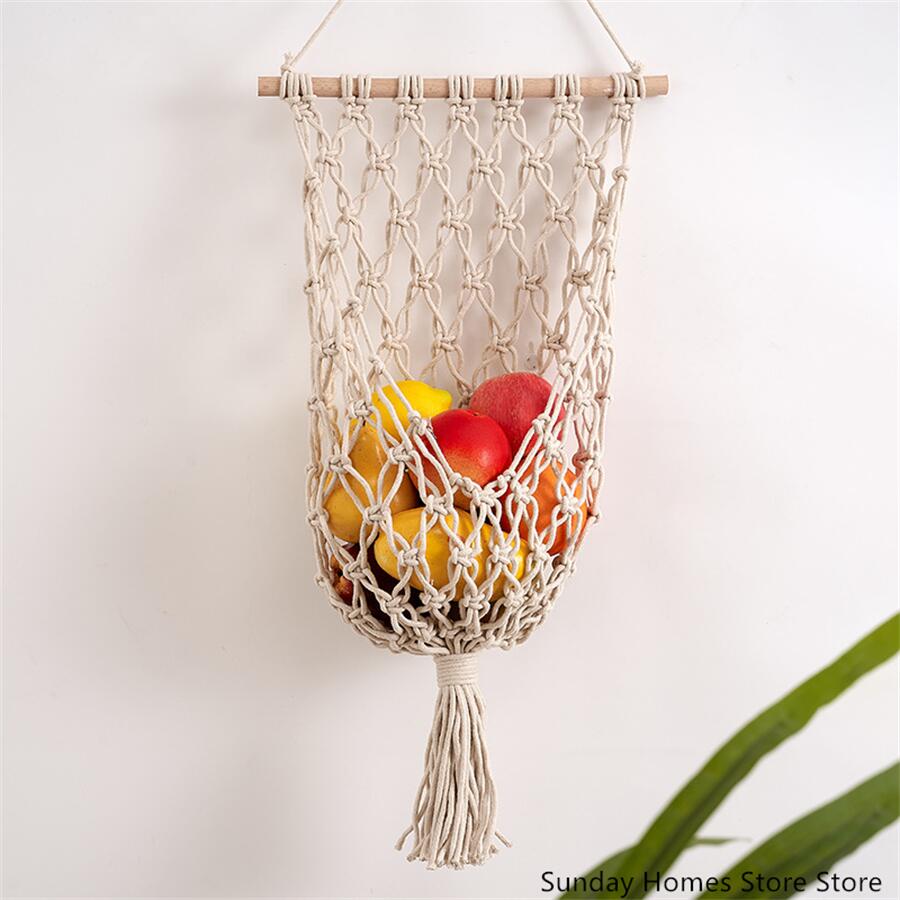 Food Storage In Cabinets - Macrame Fruit Storage Basket Hammock Hanging