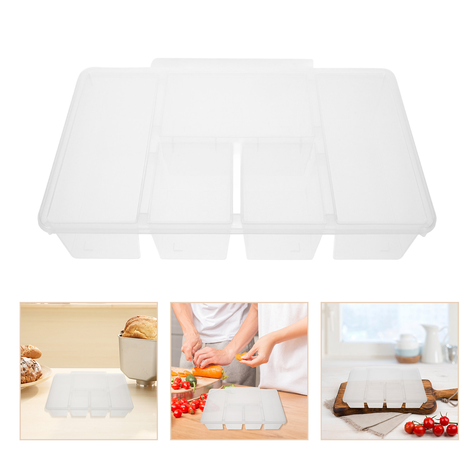 Food Storage With Dividers - 5 Compartment Veggie Tray Food Storage