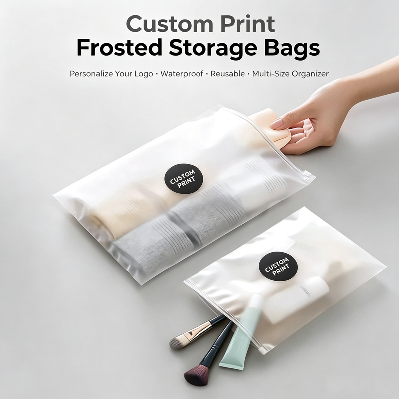Food Storage Zipper Bags - Custom Logo Print Frosted Zipper Bags