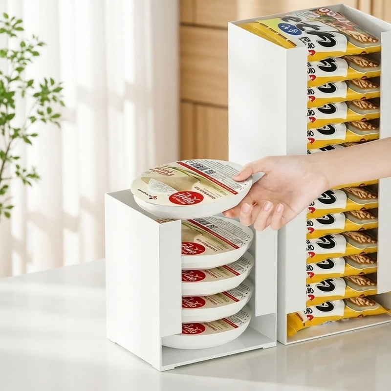 Food Storage In Cabinets - Stackable Kitchen Organizer for Instant Noodle