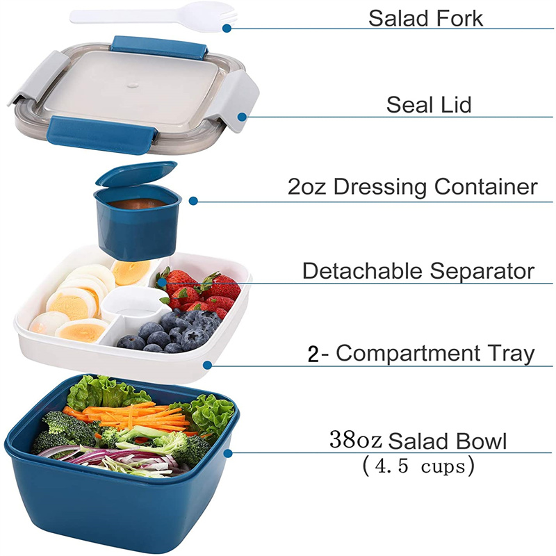 Portable Salad Lunch Container - Food Storage Box Large 评论和价格