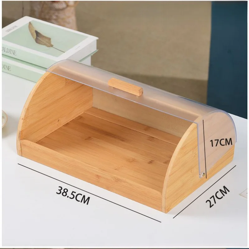 Bamboo Bread Box with Acrylic  - Food Storage In Cabinets 评论和价格