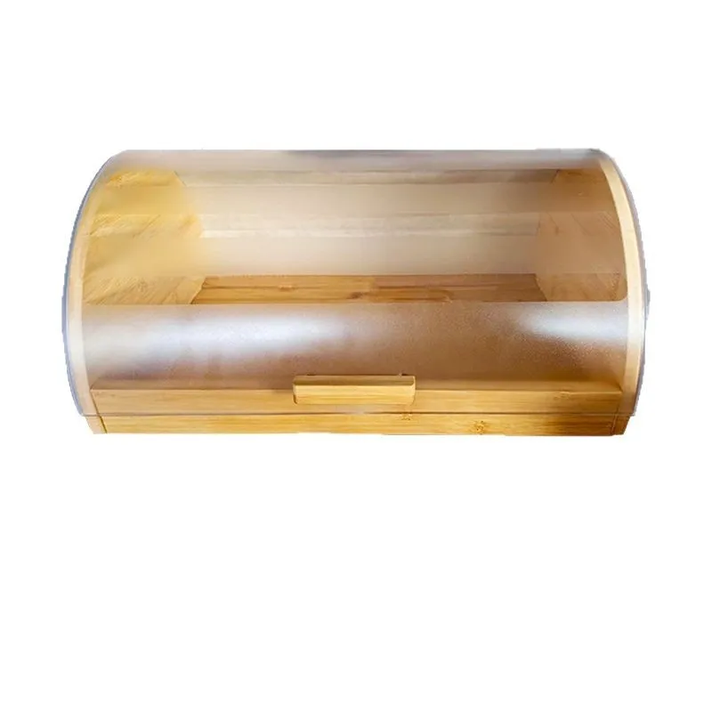 Bamboo Bread Box with Acrylic  - Food Storage In Cabinets 评论和价格