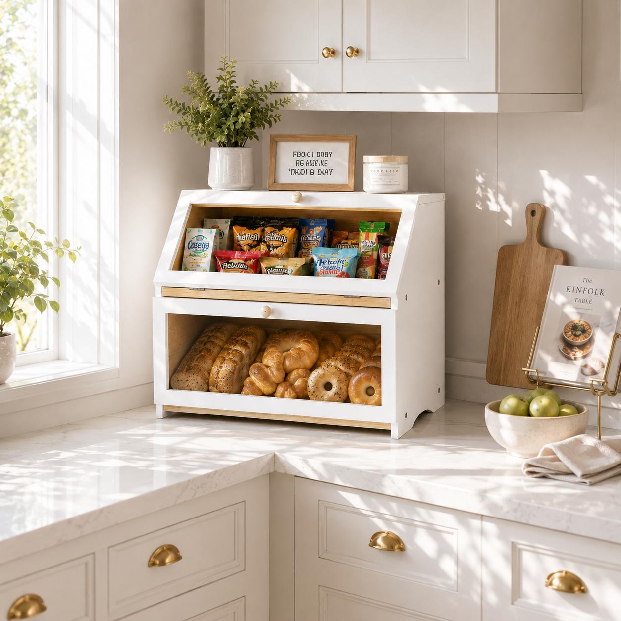 HOMEKOKO Double Layer Bread Bo - Food Storage Box Large 评论和价格