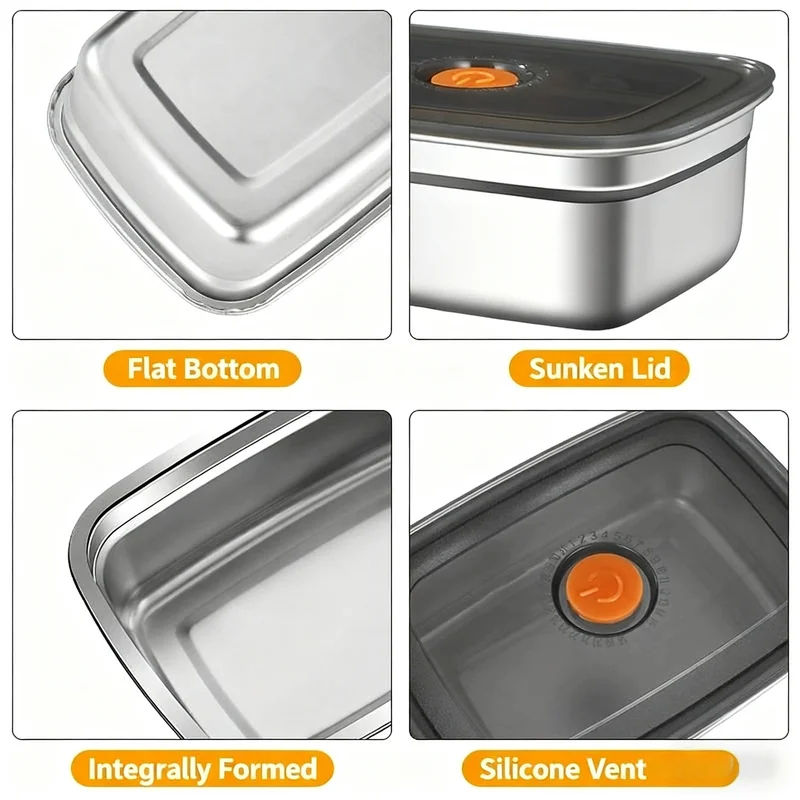 Large Capacity Stainless Steel - Food Storage Box Large 评论和价格