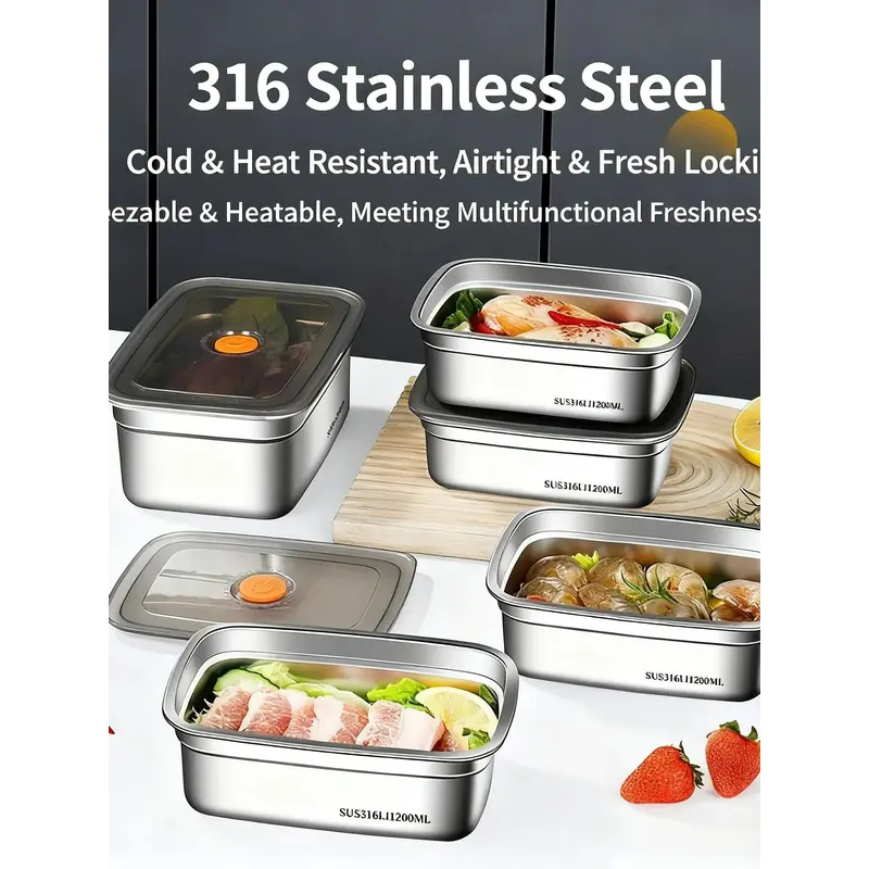 Large Capacity Stainless Steel - Food Storage Box Large 评论和价格
