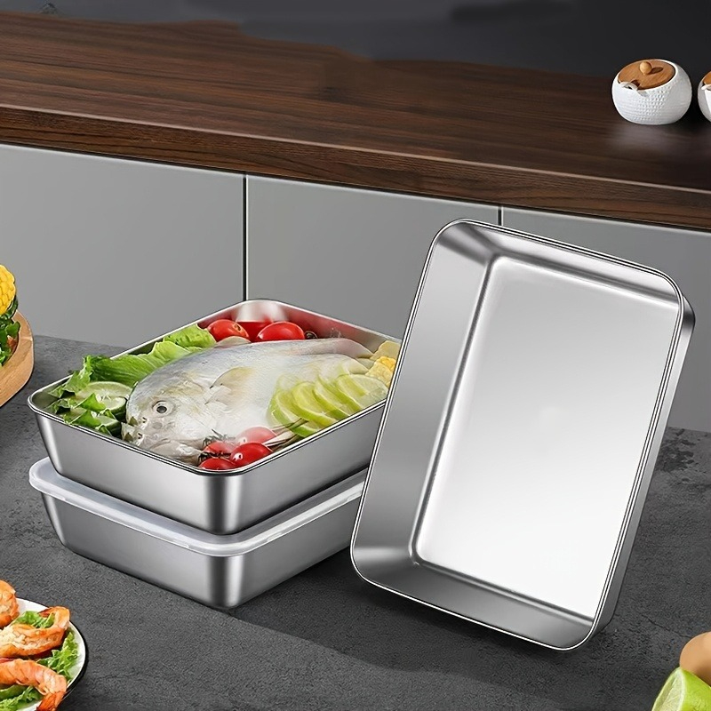 3/6Pcs Stainless Steel Rectang - Food Storage Stainless Steel 评论和价格