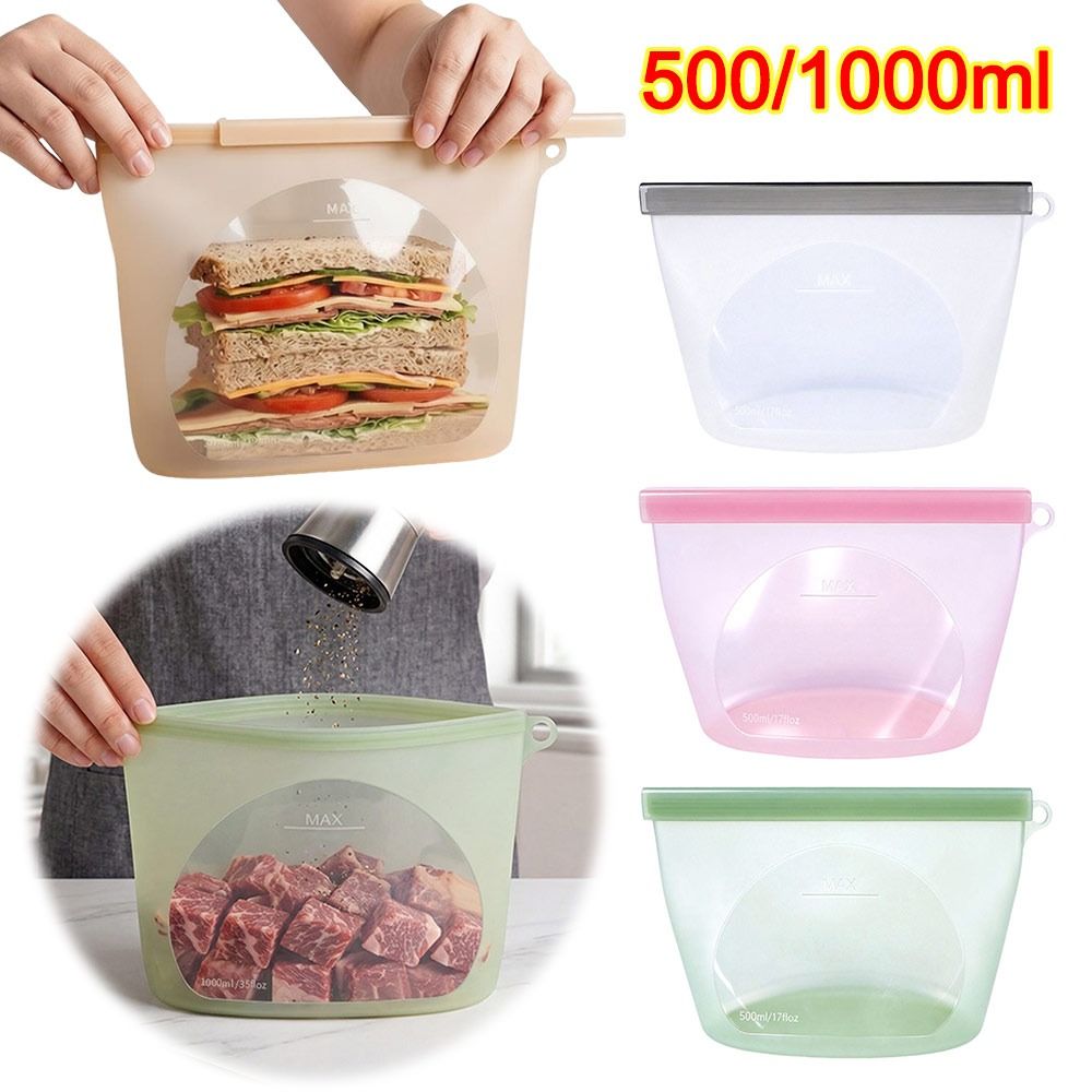 Silicone Food Preservation Bag - Food Storage Zipper Bags 评论和价格
