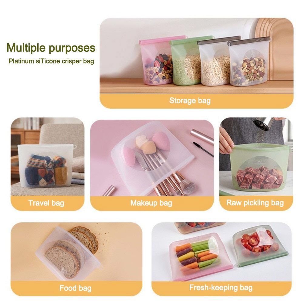 Silicone Food Preservation Bag - Food Storage Zipper Bags 评论和价格