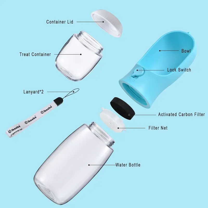 Dog Water Bottle with Food Con - Food Storage Necessities 评论和价格
