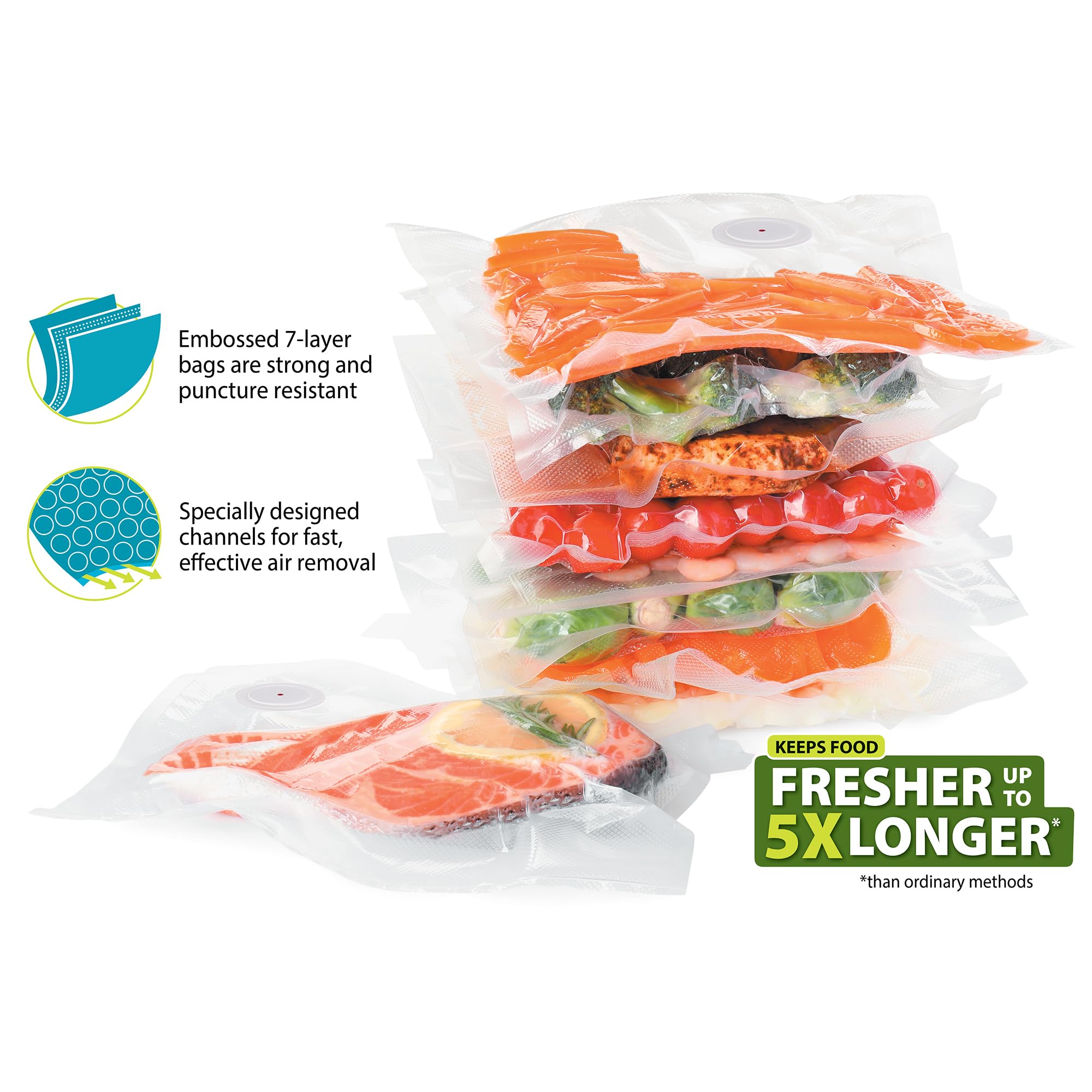 Upgraded Version vacuum food s - Food Storage Zipper Bags 评论和价格