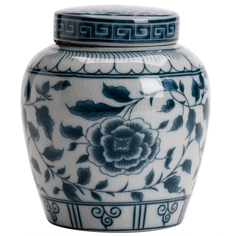Blue and White Porcelain Tea C - Food Storage Box Large 评论和价格