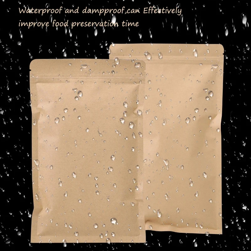 100PCS Brown Kraft Paper Zippe - Food Storage Zipper Bags 评论和价格