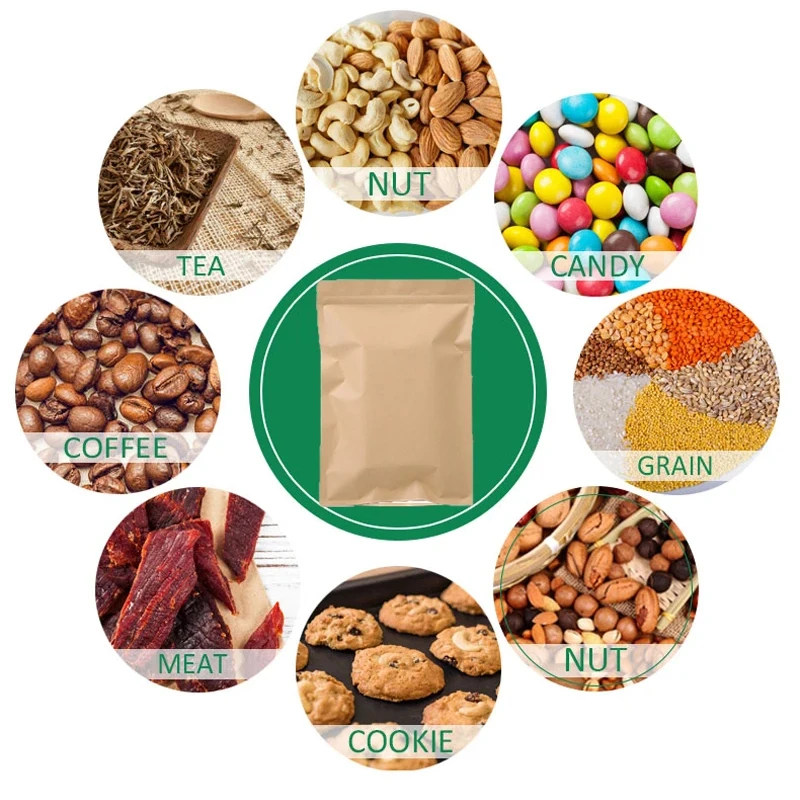 100PCS Brown Kraft Paper Zippe - Food Storage Zipper Bags 评论和价格