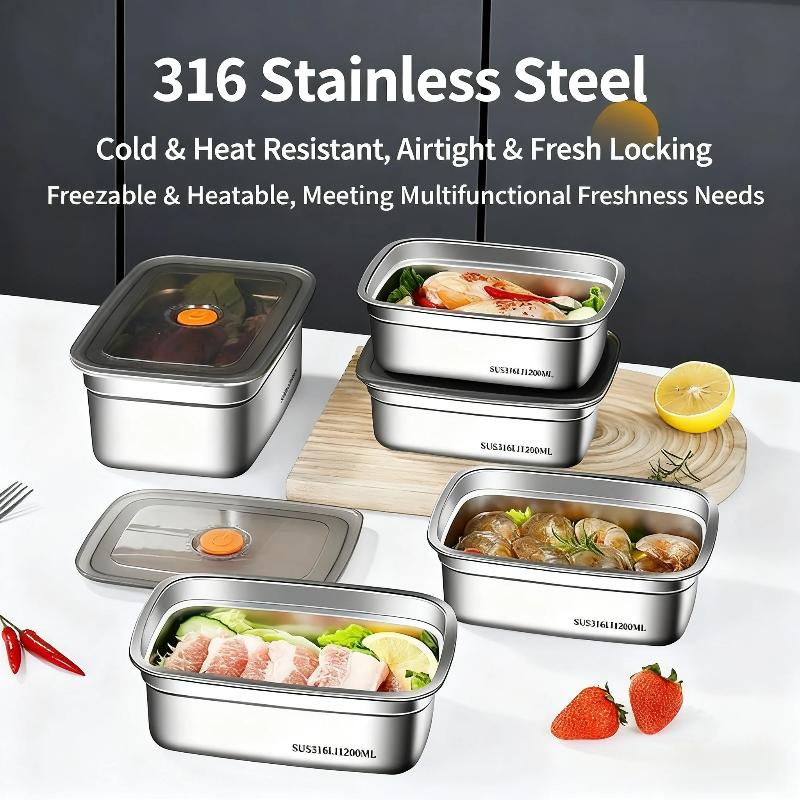 Stainless Steel Lunch Box Food - Food Storage Box Large 评论和价格