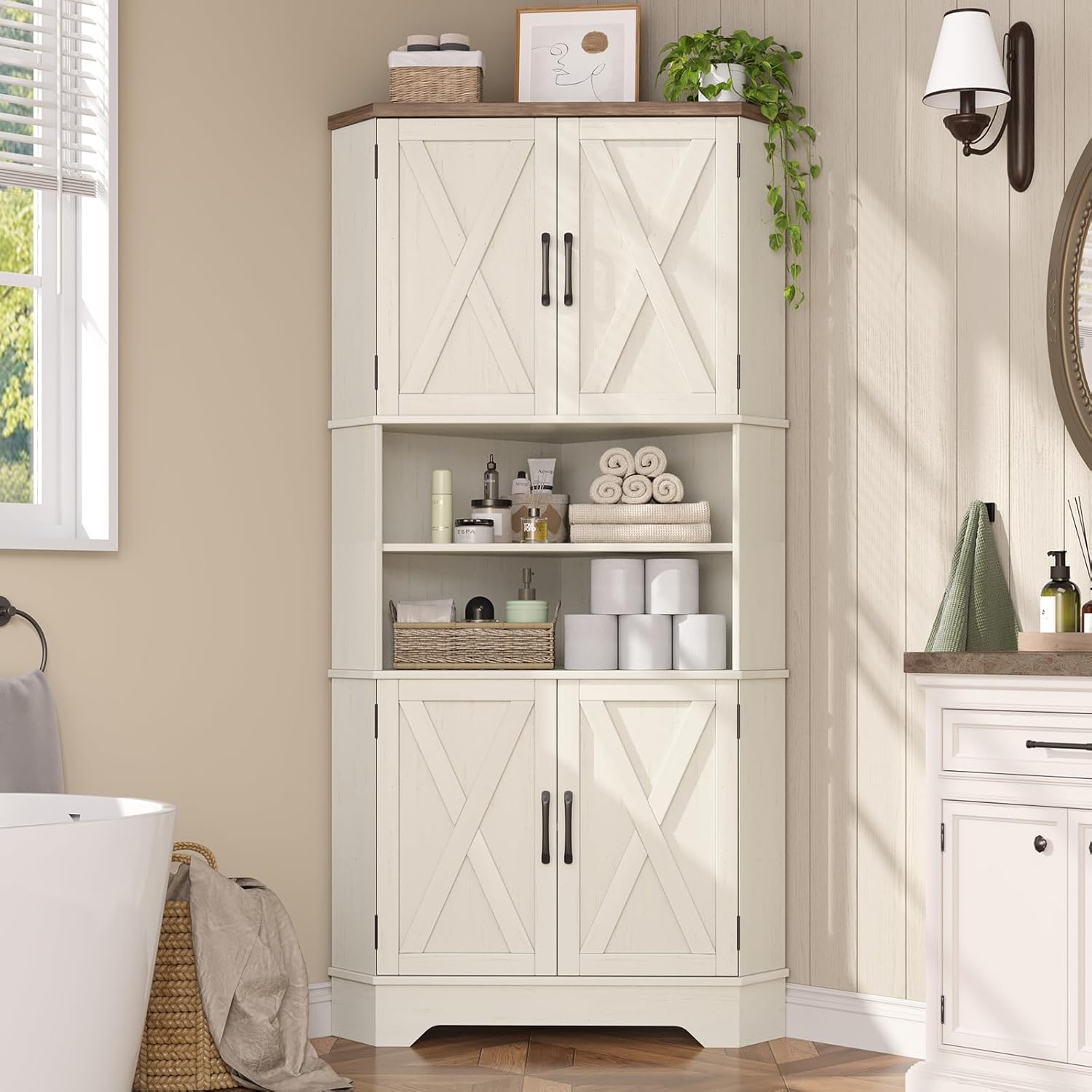#￥Corner Cabinet, 67''H Kitche - Food Storage In Cabinets 评论和价格