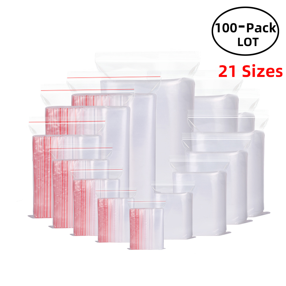 100PCS/Pack Resealable Zip Loc - Food Storage Zipper Bags 评论和价格