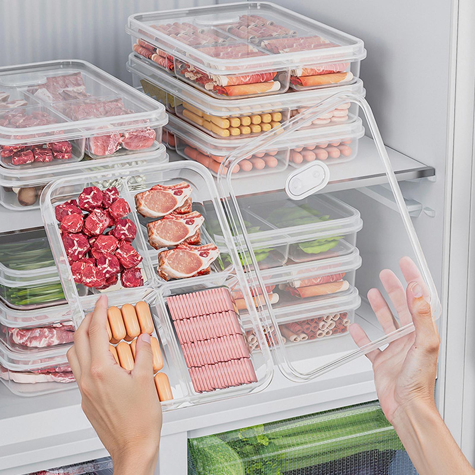 1PC Refrigerator Storage Box M - Food Storage With Dividers 评论和价格