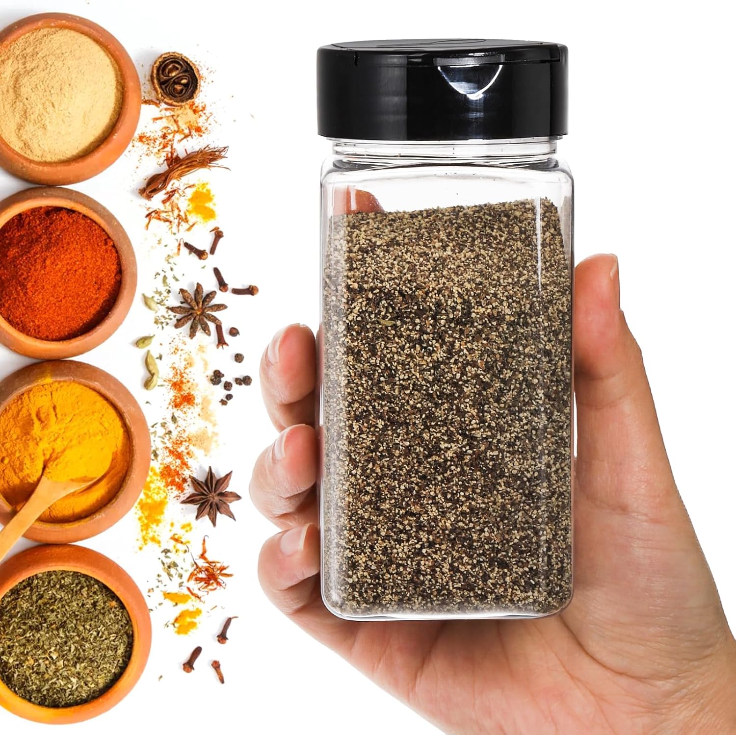 Square Large Plastic Spice Jar - Food Storage Box Large 评论和价格