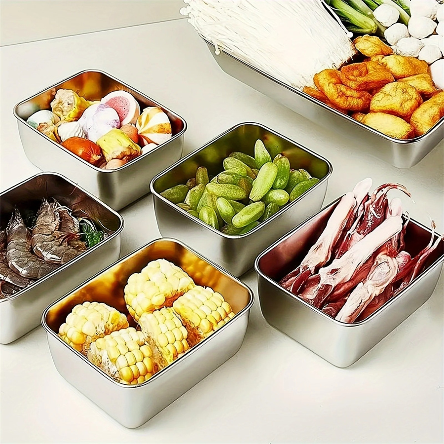 1/3/5pcs Stainless Steel Food  - Food Storage Stainless Steel 评论和价格