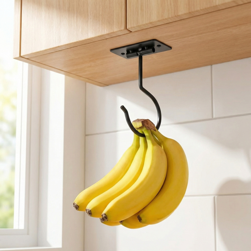 Black Metal Self-Adhesive Bana - Food Storage In Cabinets 评论和价格