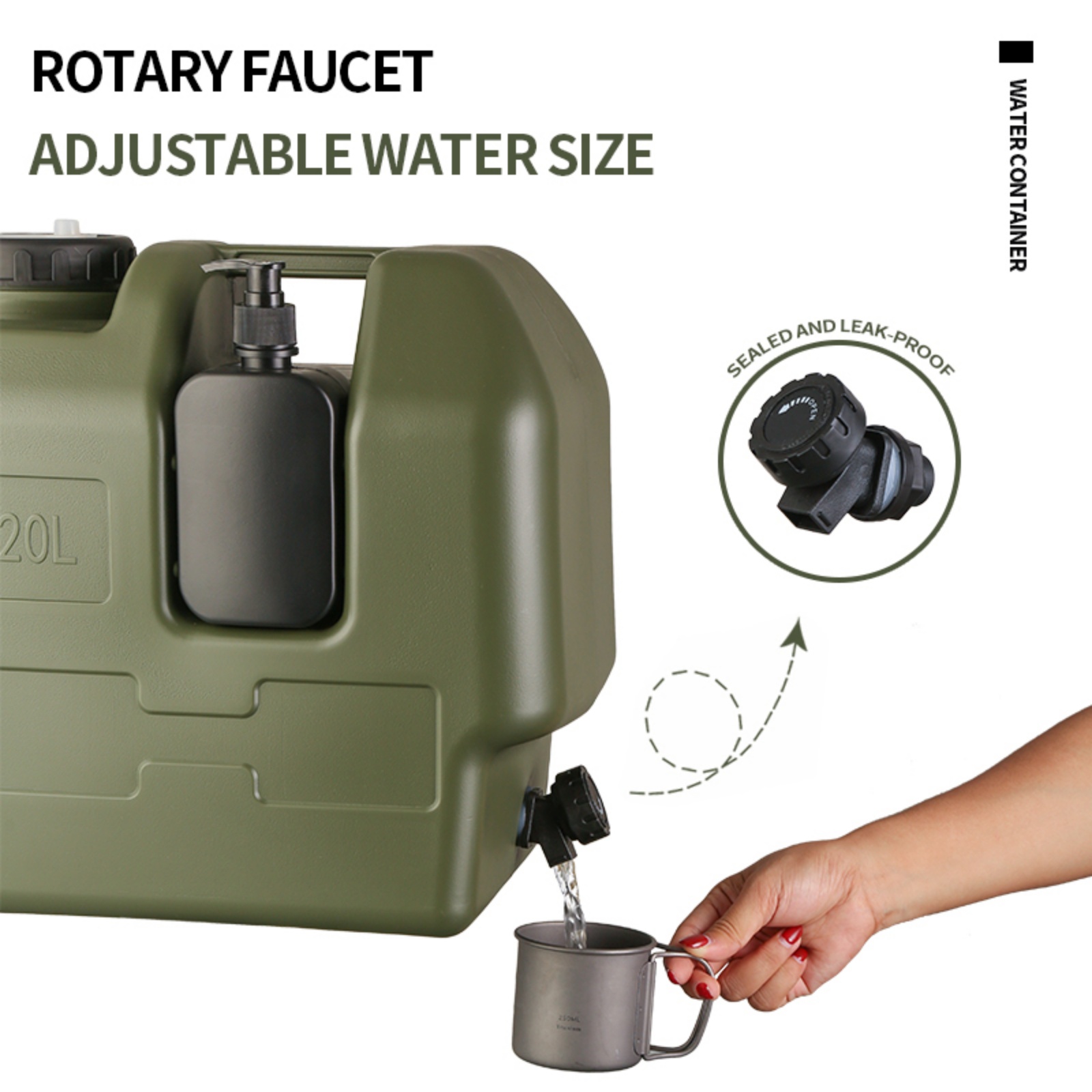 20L Camping Water Container wi - Food Storage Emergency 评论和价格